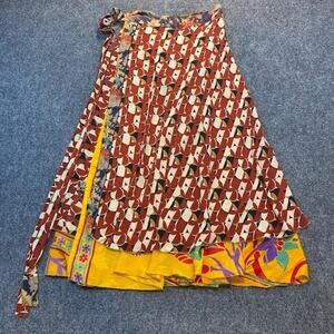 Bohemian Long Silk Wrap Skirt Sari Bohemian Hippie Festival 33 in long Colorful